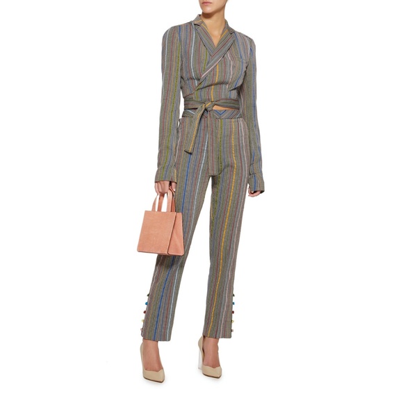 Rosie Assoulin Cropped Rainbow Jacquard Jacket - Picture 2 of 8